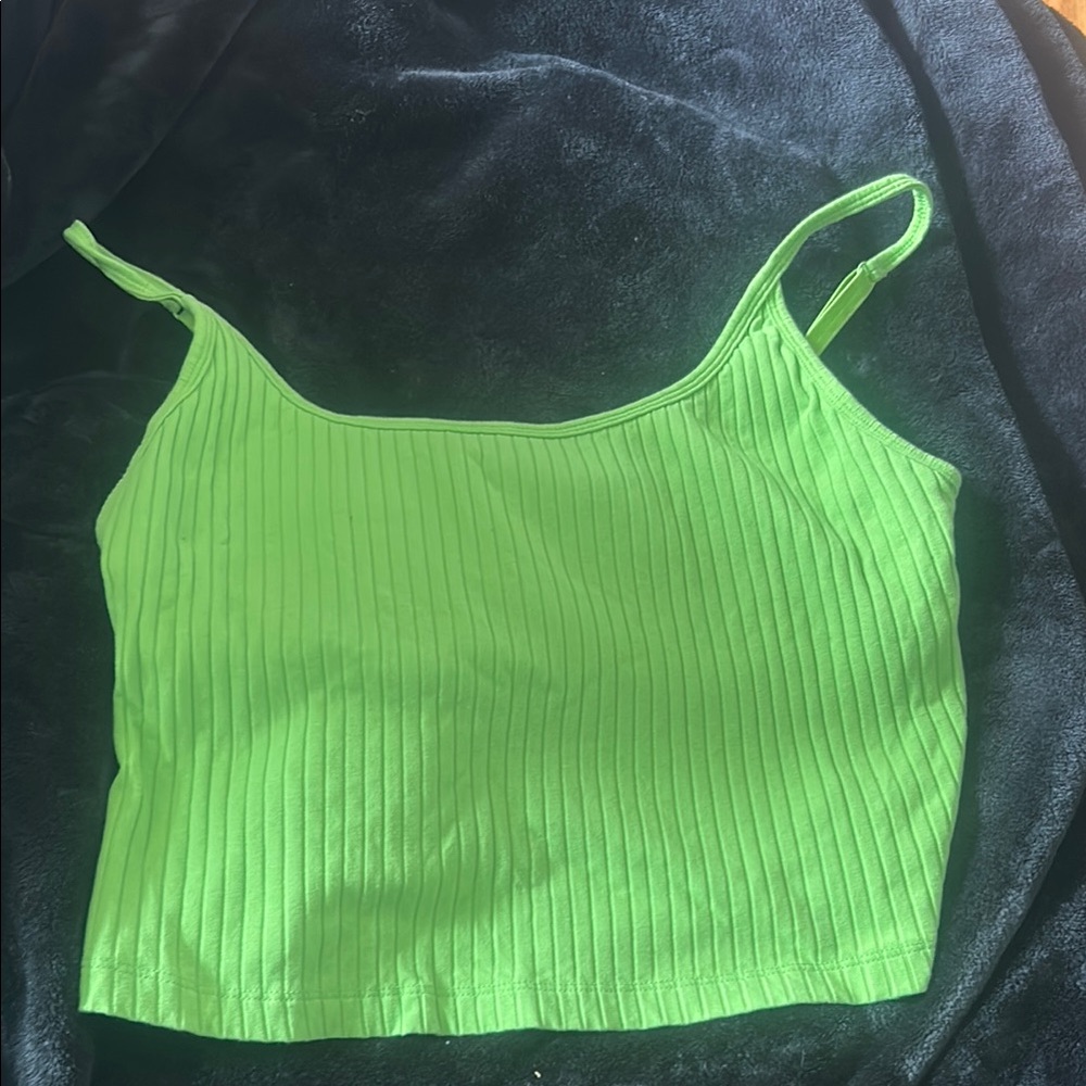 Old Navy Green Ribbed Crop Camisole